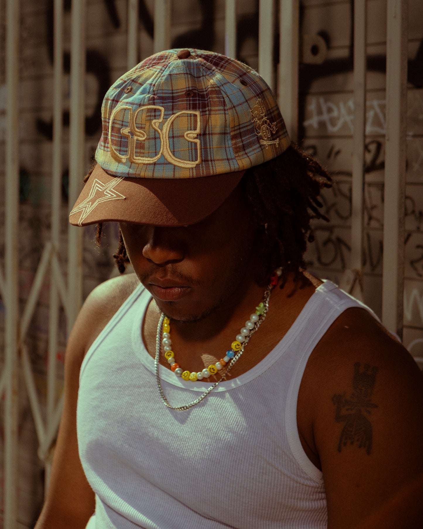 STAR PLAID 6 PANEL HAT
