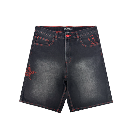 CSC x COCA - COLA CONTRAST STITCH DENIM SHORTS