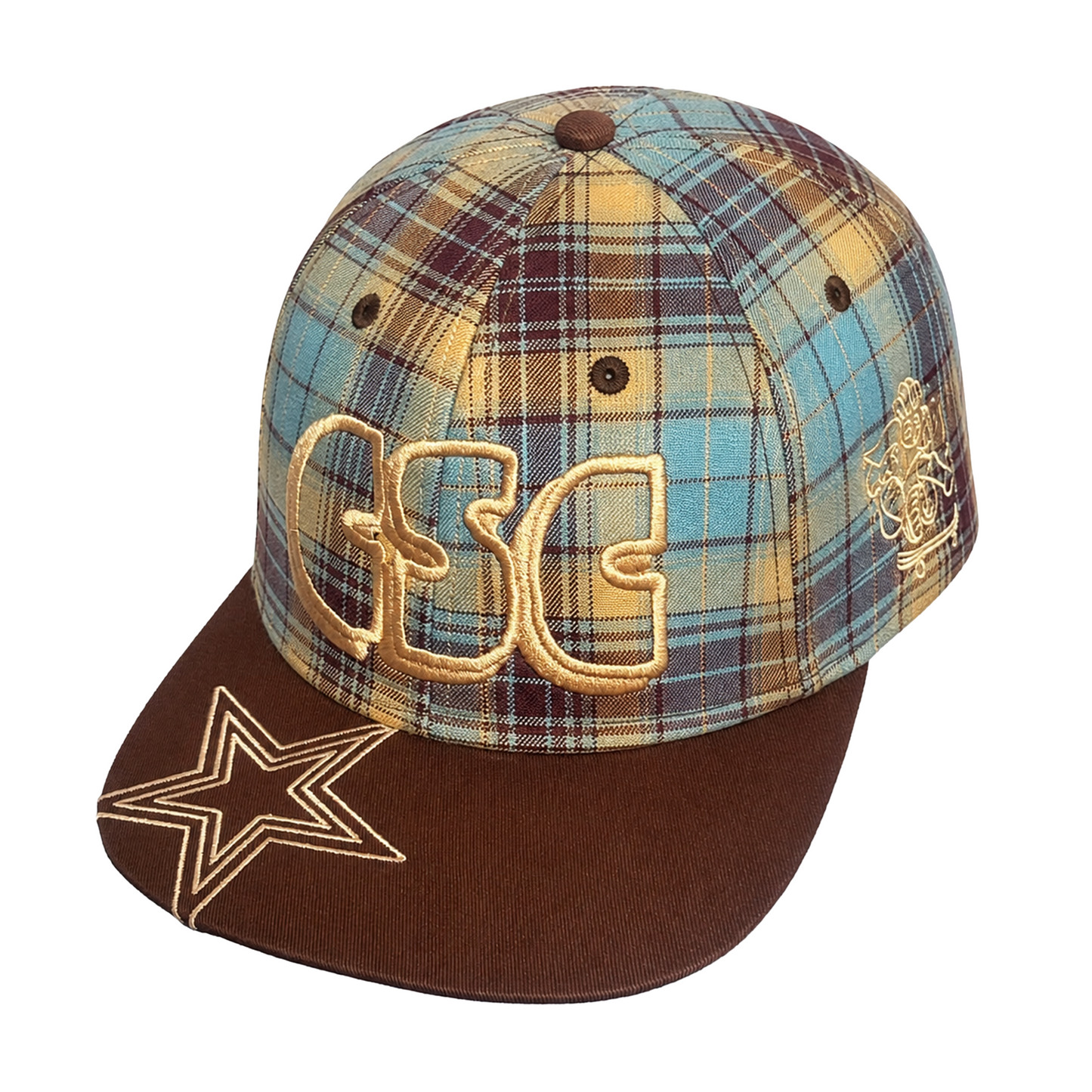 STAR PLAID 6 PANEL HAT